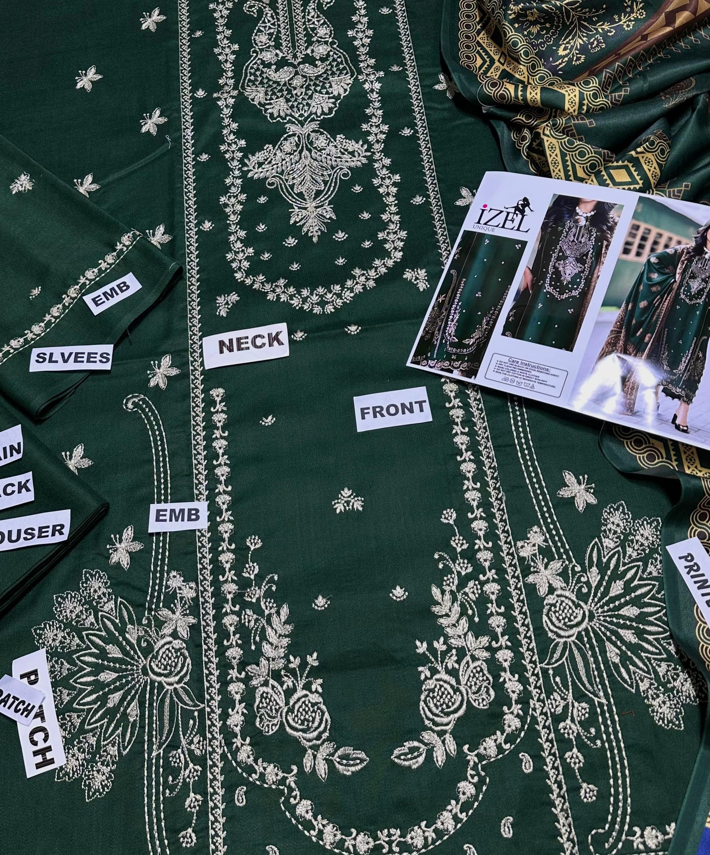 Izel (Premium Dhanak) – 3 Pcs Unstitched Suit