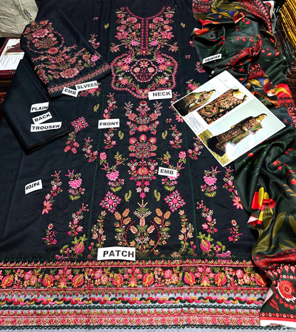 Hussain Rehar (Dhanak) – 3 Pcs Unstitched Suit