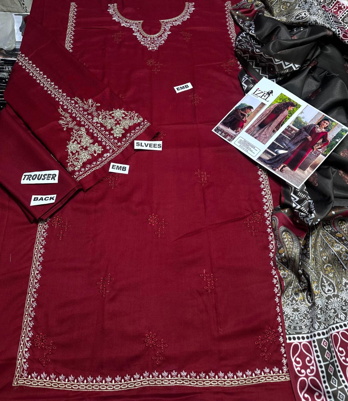 Izel premium dhanak 3pcs