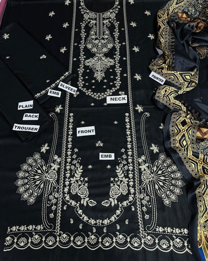 Izel (Premium Dhanak) – 3 Pcs Unstitched Suit