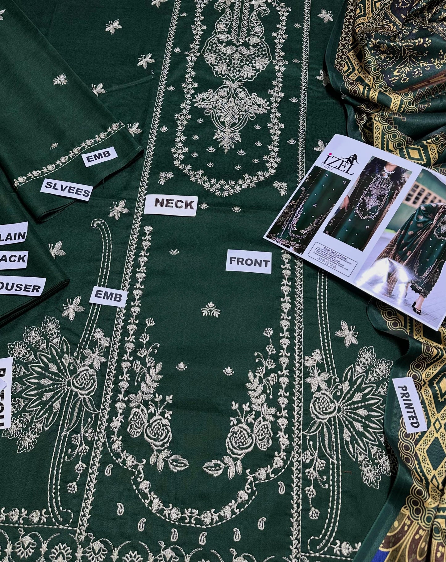 Izel (Premium Dhanak) – 3 Pcs Unstitched Suit