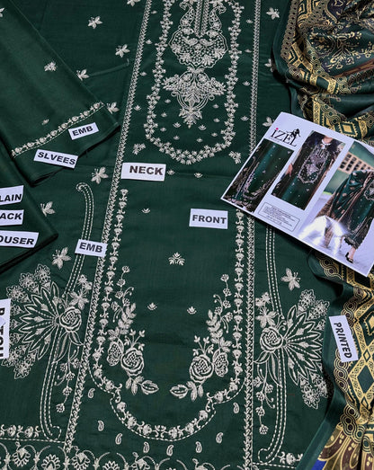 Izel (Premium Dhanak) – 3 Pcs Unstitched Suit