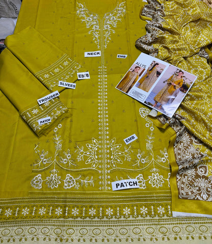 ALLYS (Premium Dhanak) – 3 Pcs Unstitched Suit